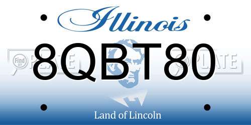 8QBT80 Illinois License Plate