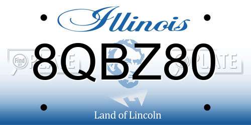 8QBZ80 Illinois License Plate