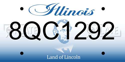 8QC1292 Illinois License Plate