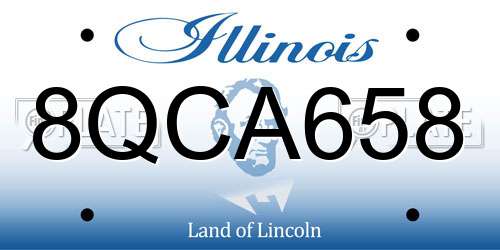 8QCA658 Illinois License Plate