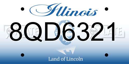 8QD6321 Illinois License Plate