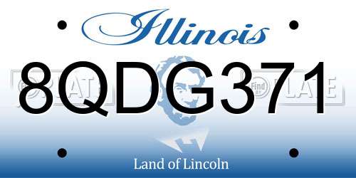 8QDG371 Illinois License Plate
