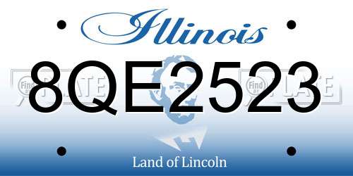 8QE2523 Illinois License Plate