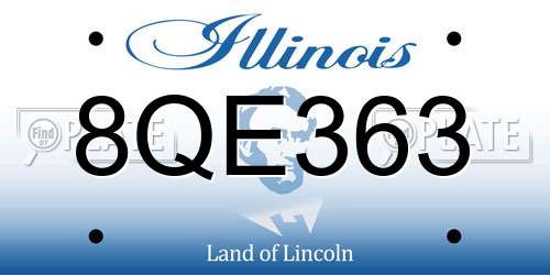 8QE363 Illinois License Plate