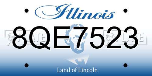 8QE7523 Illinois License Plate