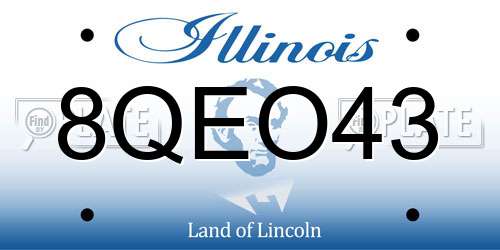 8QEO43 Illinois License Plate