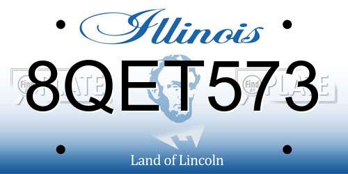 8QET573 Illinois License Plate