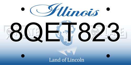 8QET823 Illinois License Plate