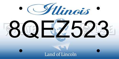 8QEZ523 Illinois License Plate
