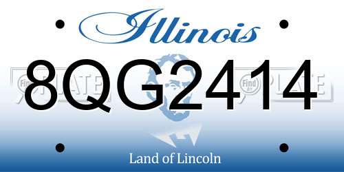 8QG2414 Illinois License Plate