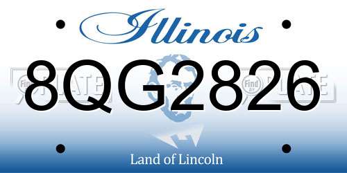 8QG2826 Illinois License Plate