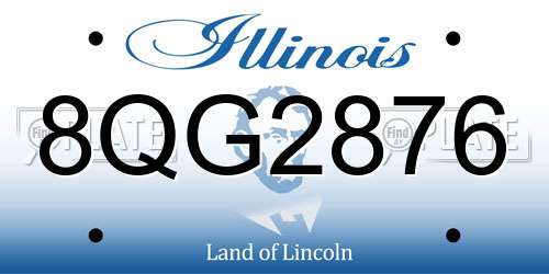 8QG2876 Illinois License Plate