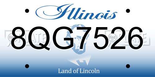 8QG7526 Illinois License Plate