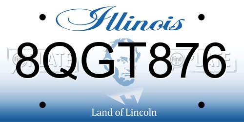 8QGT876 Illinois License Plate