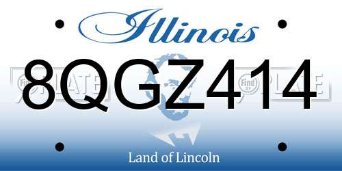 8QGZ414 Illinois License Plate