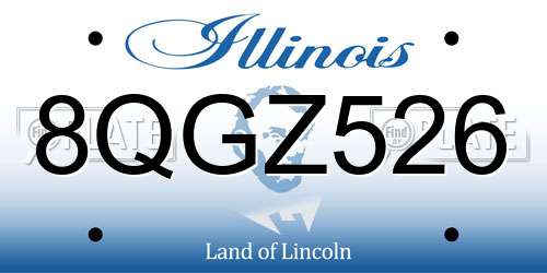 8QGZ526 Illinois License Plate