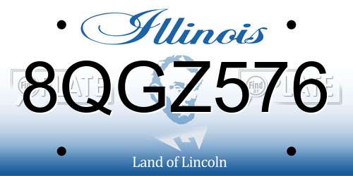 8QGZ576 Illinois License Plate