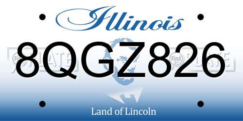 8QGZ826 Illinois License Plate