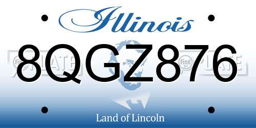 8QGZ876 Illinois License Plate