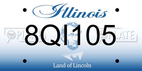 8QI105 Illinois License Plate