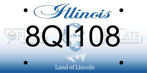 8QI108 Illinois License Plate