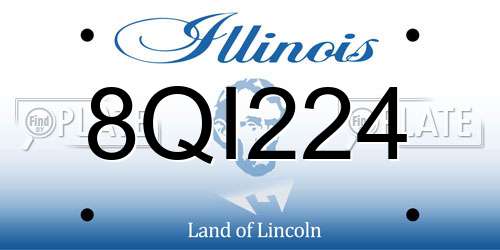 8QI224 Illinois License Plate