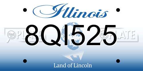 8QI525 Illinois License Plate
