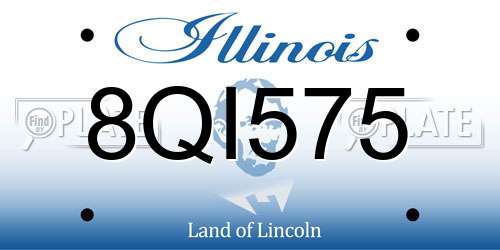 8QI575 Illinois License Plate