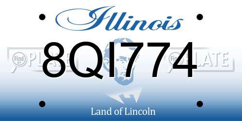 8QI774 Illinois License Plate
