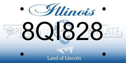8QI828 Illinois License Plate