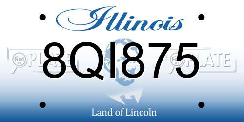 8QI875 Illinois License Plate