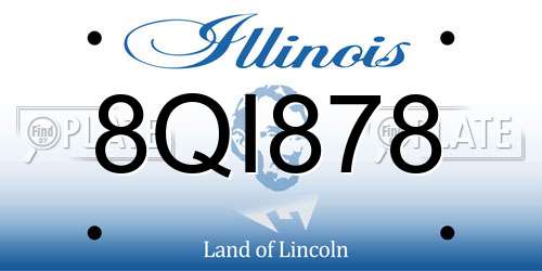 8QI878 Illinois License Plate