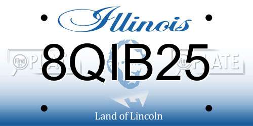 8QIB25 Illinois License Plate