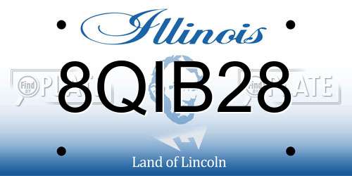 8QIB28 Illinois License Plate