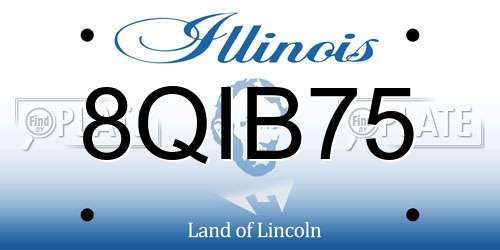 8QIB75 Illinois License Plate