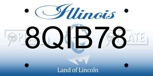 8QIB78 Illinois License Plate