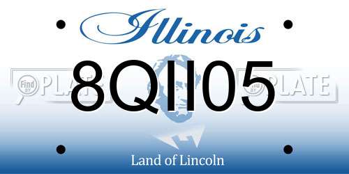 8QII05 Illinois License Plate