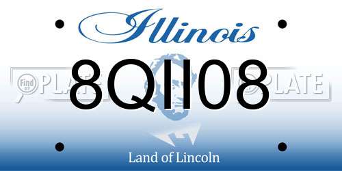 8QII08 Illinois License Plate
