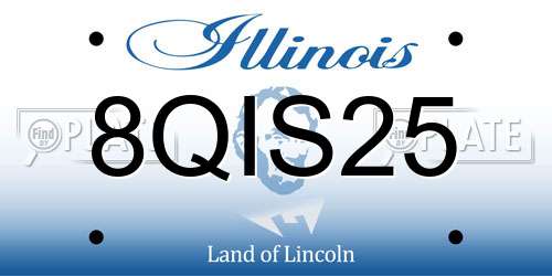 8QIS25 Illinois License Plate