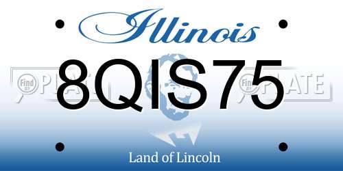 8QIS75 Illinois License Plate