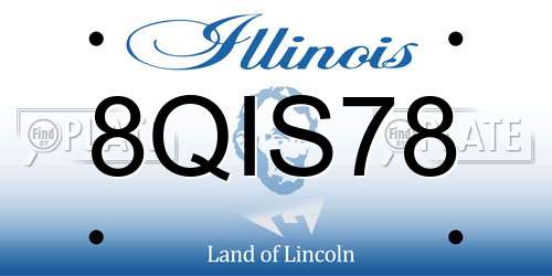 8QIS78 Illinois License Plate