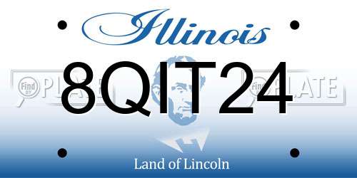 8QIT24 Illinois License Plate