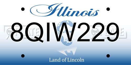 8QIW229 Illinois License Plate