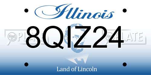 8QIZ24 Illinois License Plate