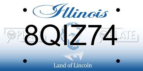 8QIZ74 Illinois License Plate