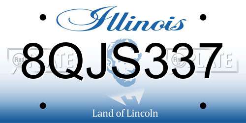 8QJS337 Illinois License Plate