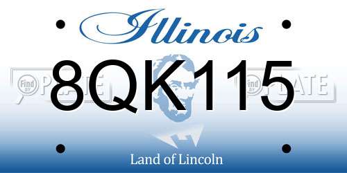 8QK115 Illinois License Plate