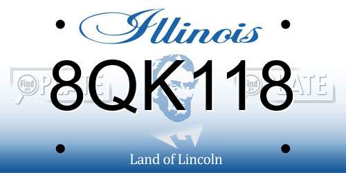 8QK118 Illinois License Plate