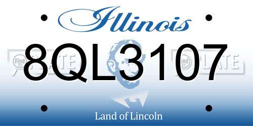 8QL3107 Illinois License Plate