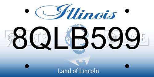 8QLB599 Illinois License Plate